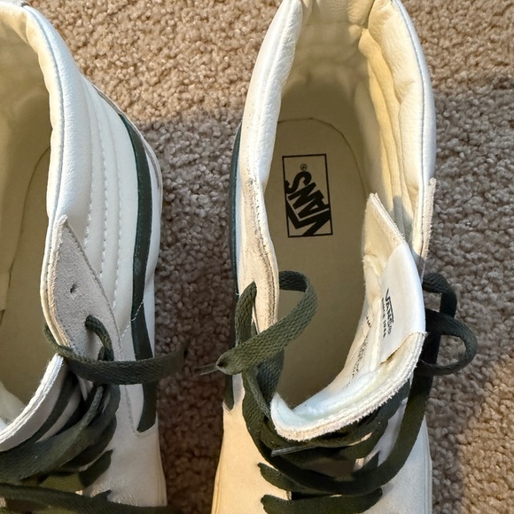 Vans White and Green High-Top Sneakers - Picture 3 of 12